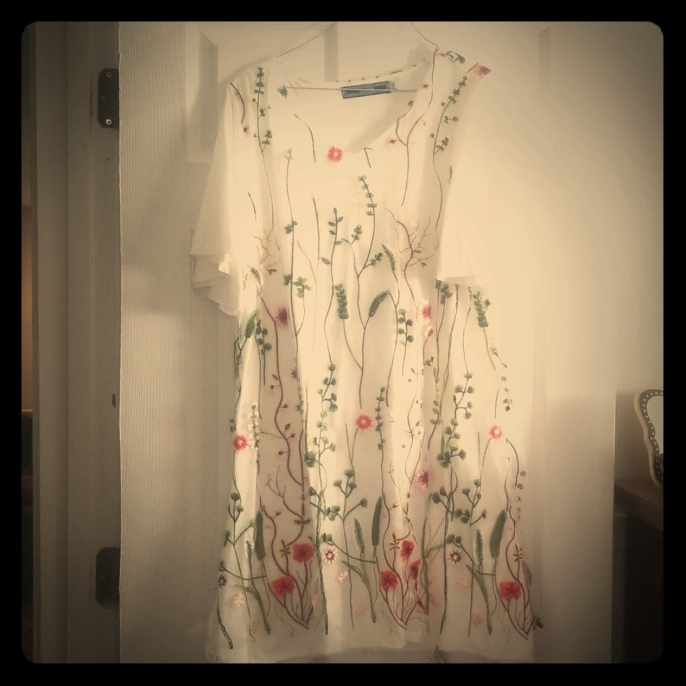 White floral dress